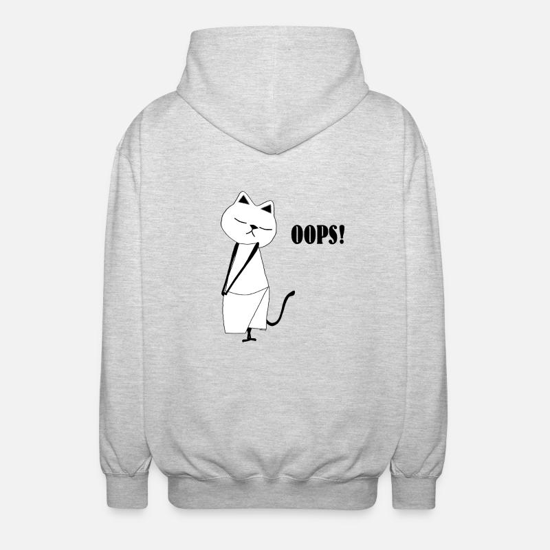 Nekochan Antonio Oops - Veste à capuche unisexe - gris clair chiné