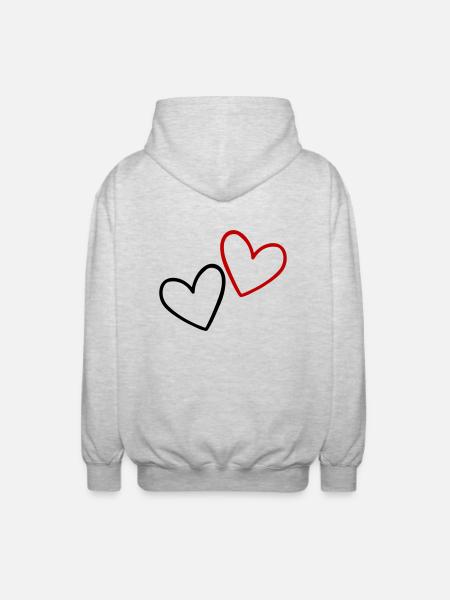 Herzen Liebe - Unisex Kapuzenjacke - Hellgrau meliert