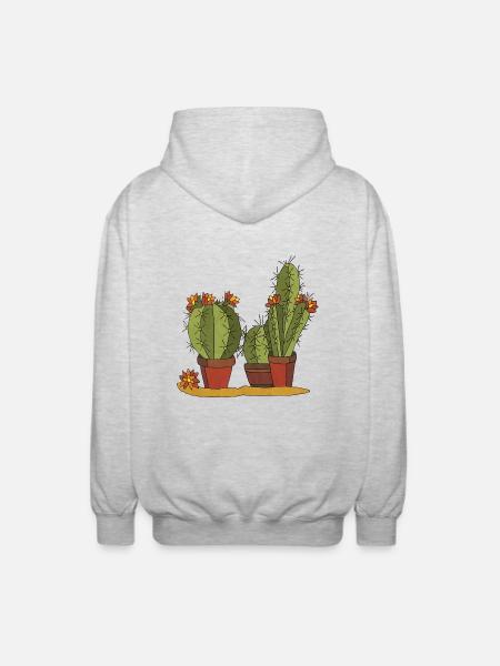 Blumen - Unisex Kapuzenjacke - Hellgrau meliert