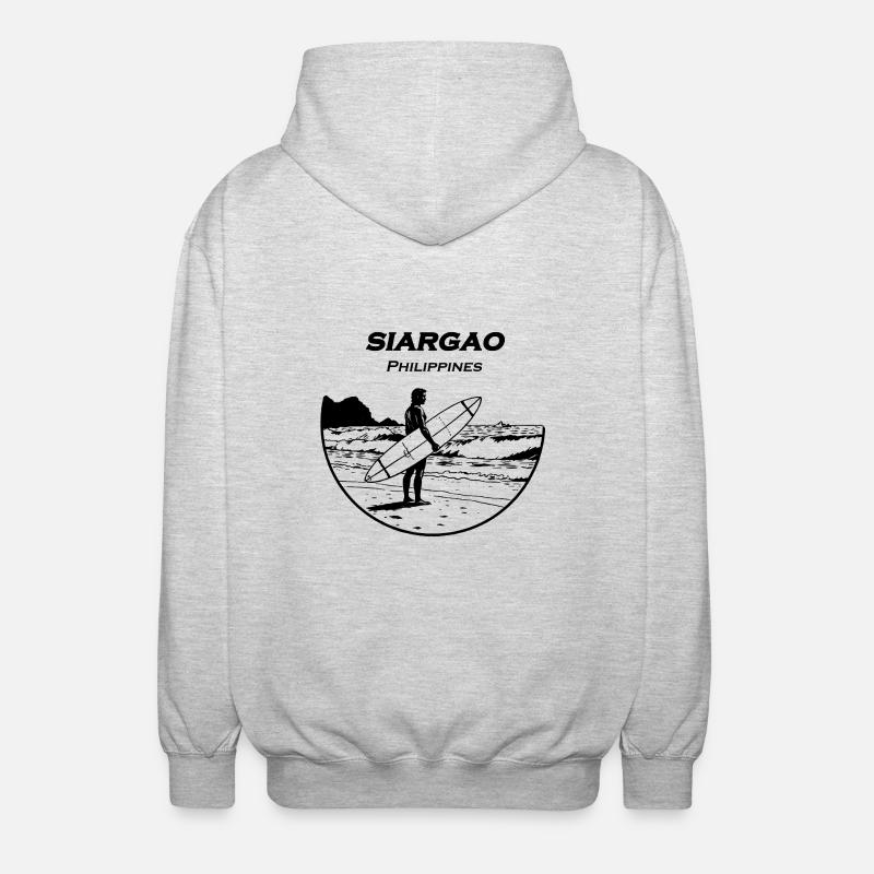 Surfeur de Siargao - Veste à capuche unisexe - gris clair chiné