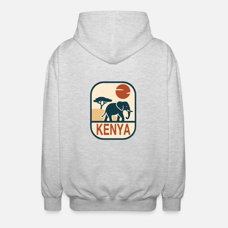 Kenya Elephant Afrique - Veste à capuche unisexe - gris clair chiné