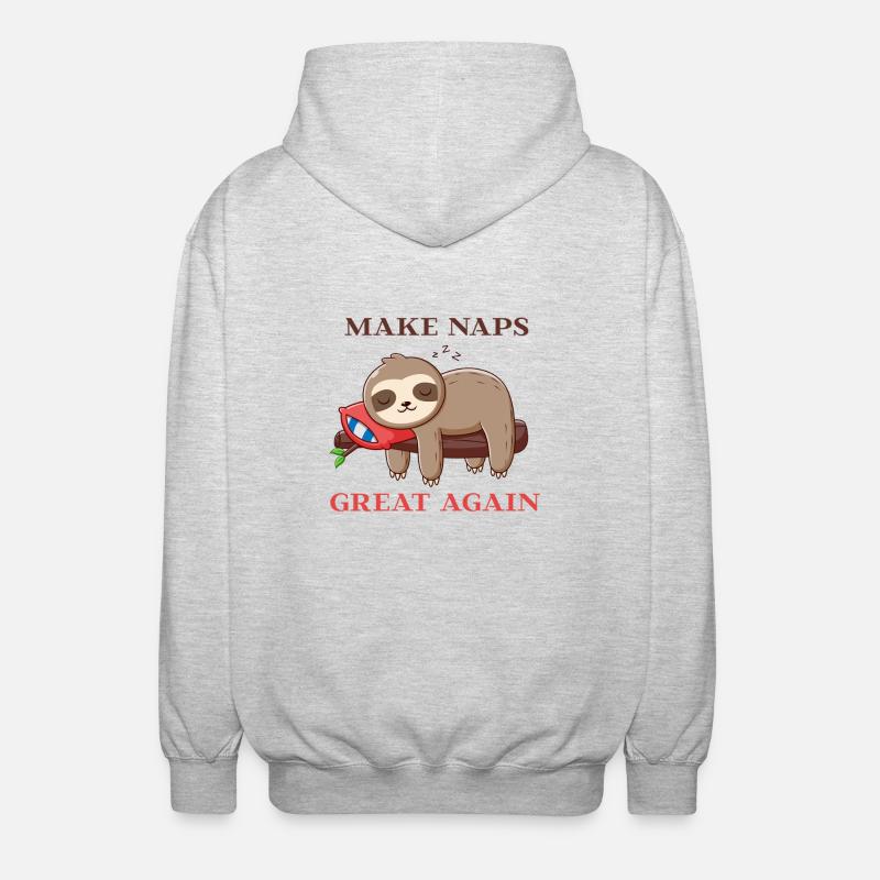 Make Naps Great Again - Unisex Hooded Jacket - light heather grey