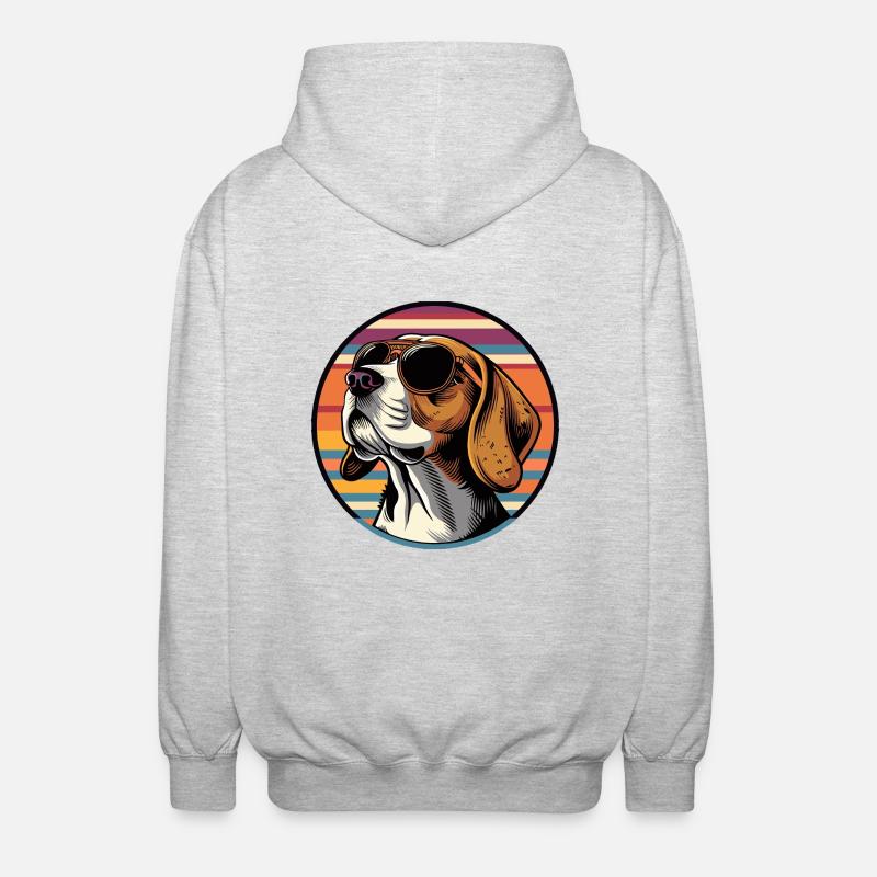 Beagle Hund Cool - Unisex Kapuzenjacke - Hellgrau meliert