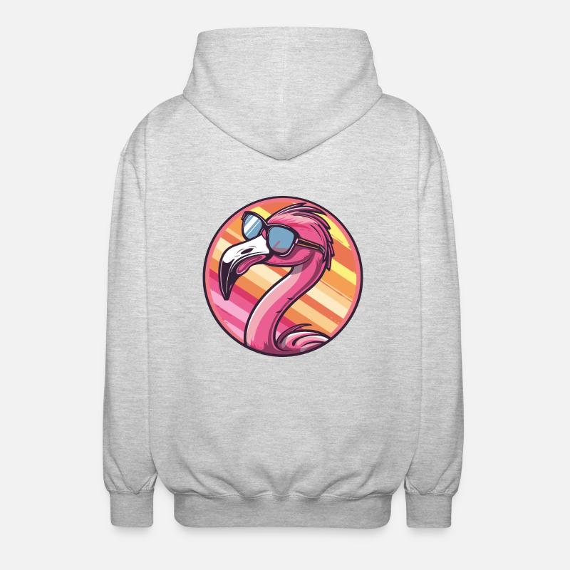 Flamingo Bande Dessinée Cool - Veste à capuche unisexe - gris clair chiné