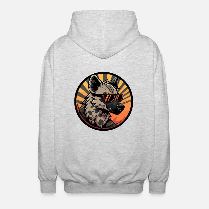 Hyäne Cool Comic - Unisex Kapuzenjacke - Hellgrau meliert