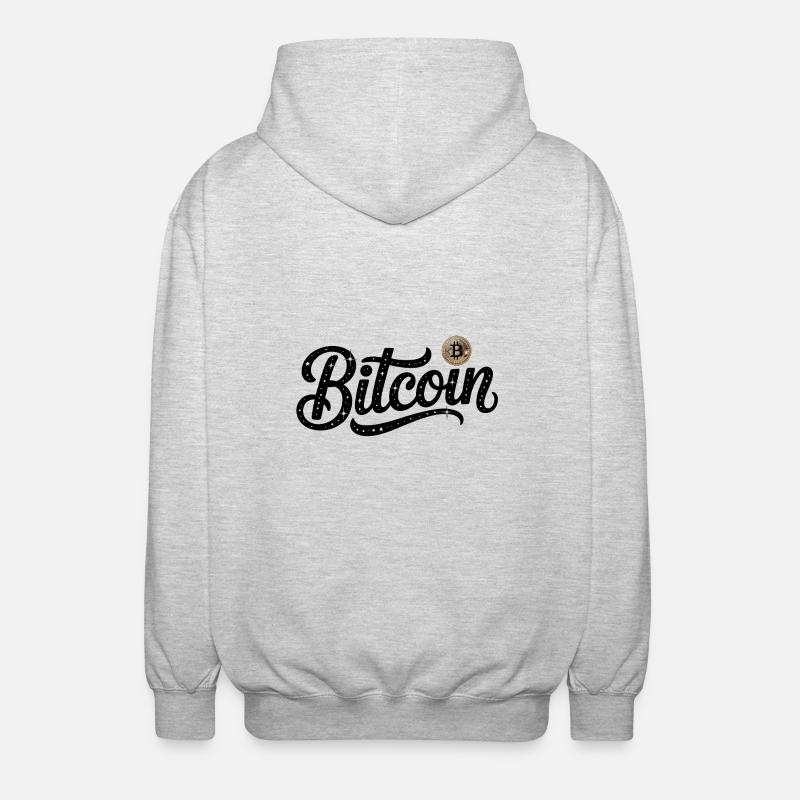 Bitcoin Logo - Crypto Coding Sticker - Unisex Kapuzenjacke - Hellgrau meliert
