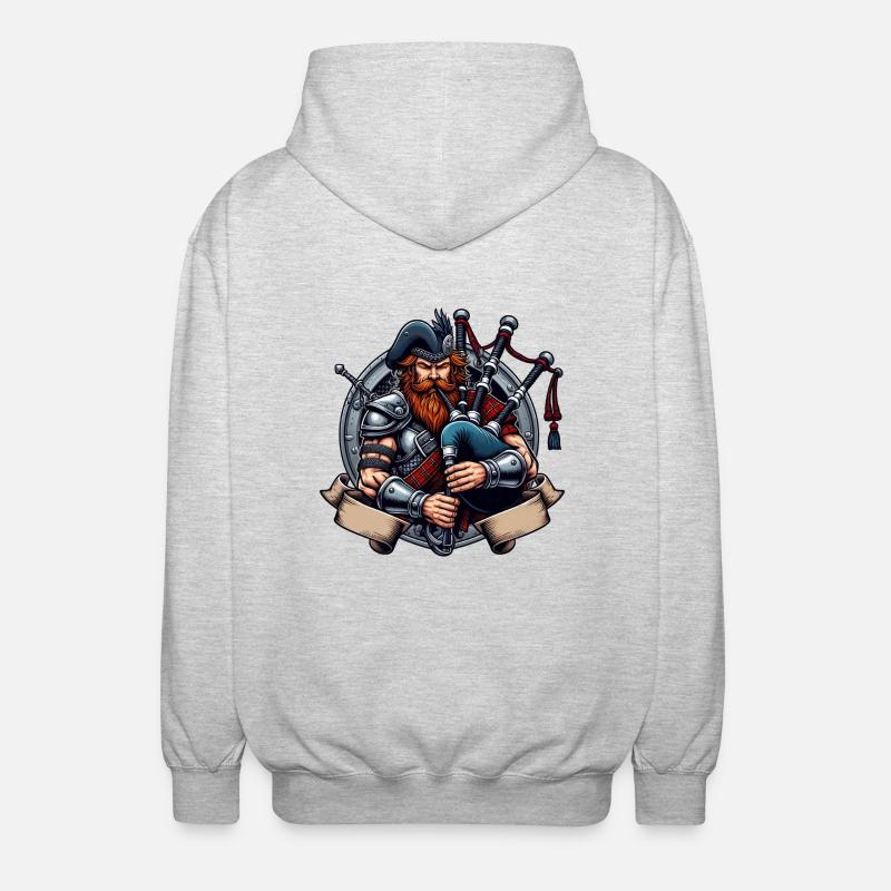 Cornemuse Highlander - Veste à capuche unisexe - gris clair chiné