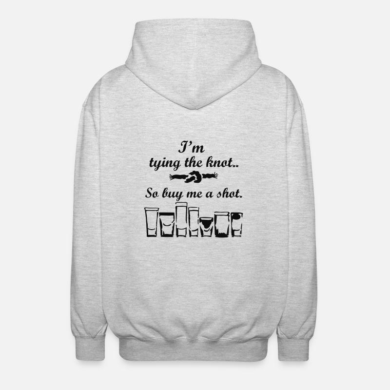 Ich binde den Knoten, kaufen Sie mich einen Schuss - Unisex Kapuzenjacke - Hellgrau meliert