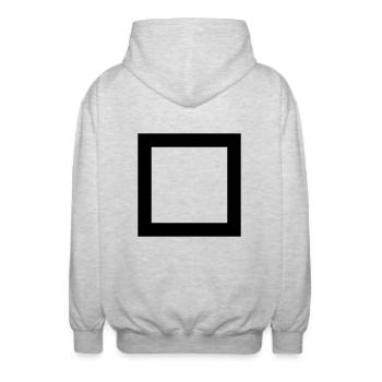 Quadrat rand - Unisex Kapuzenjacke - Hellgrau meliert - Hinten - AI Model Male 185 light (185cm)