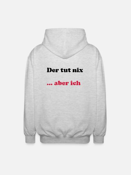 Der tut nix/was - Unisex Kapuzenjacke - Hellgrau meliert