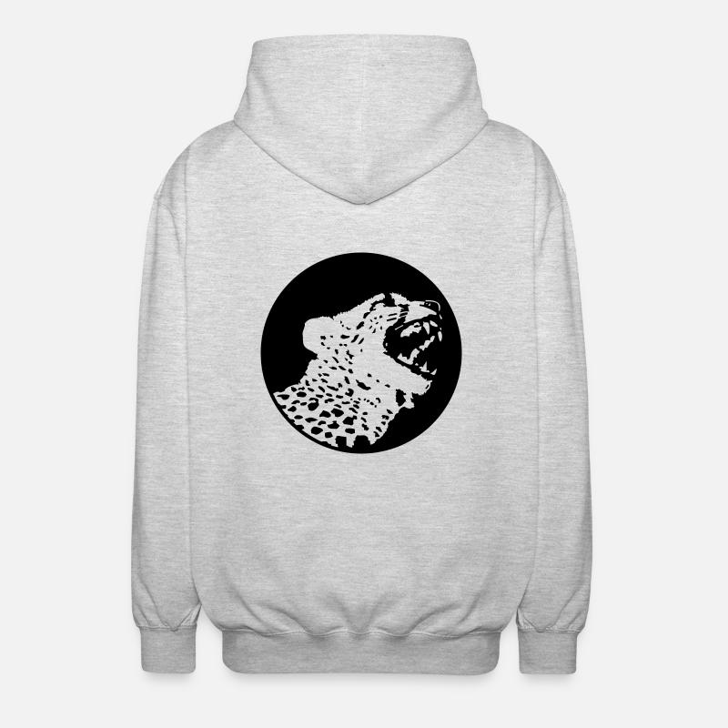 Leopard (1c) - Unisex Kapuzenjacke - Hellgrau meliert