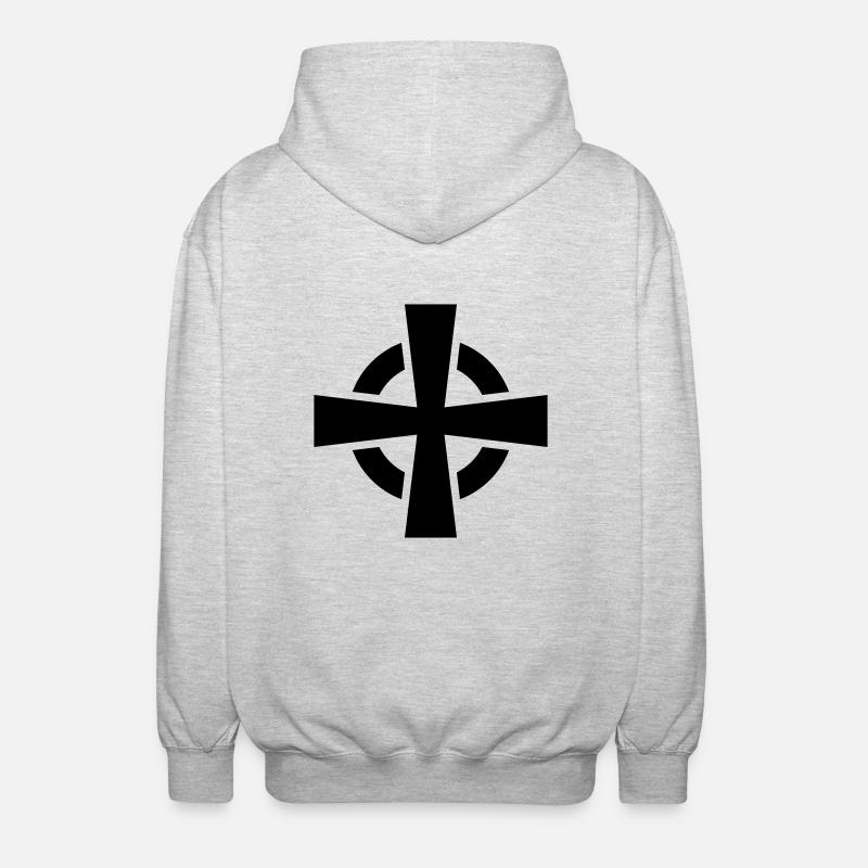 Celtic Cross - Unisex Kapuzenjacke - Hellgrau meliert