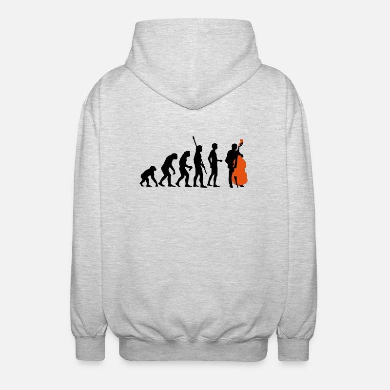 evolution_bass_2c - Unisex Kapuzenjacke - Hellgrau meliert