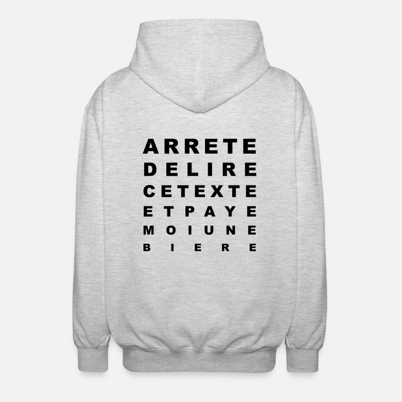 Paye moi une bière - Veste à capuche unisexe - gris clair chiné