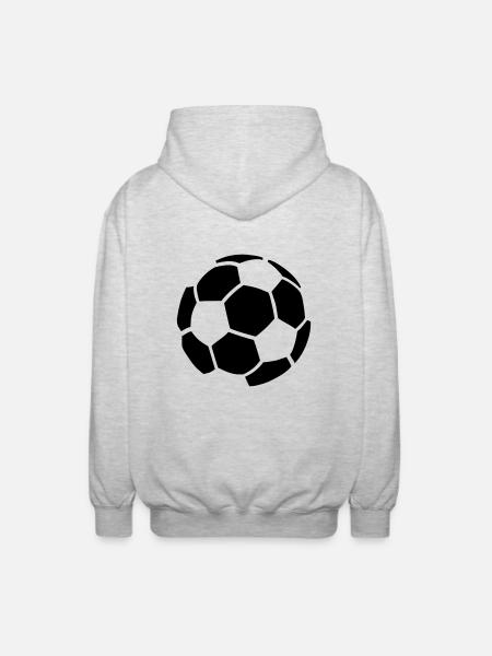 Fußball - weiß - Unisex Kapuzenjacke - Hellgrau meliert