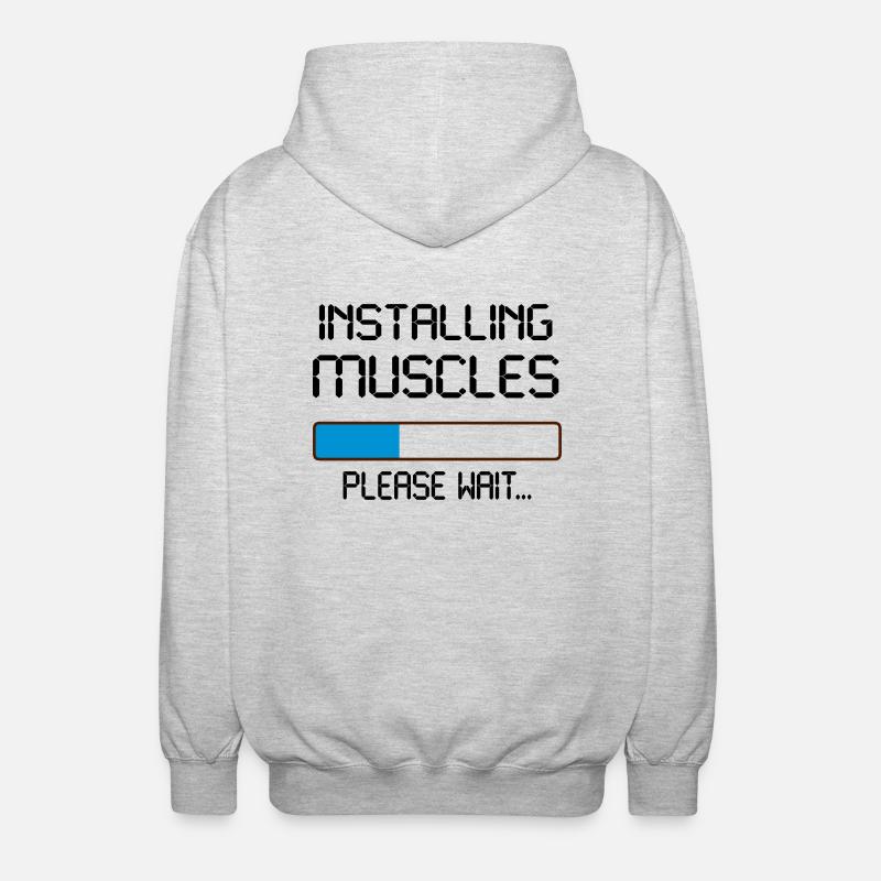 installing muscles - Veste à capuche unisexe - gris clair chiné