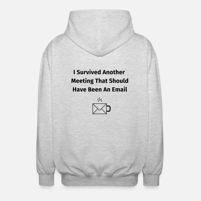 I Survived Another Meeting - Unisex Kapuzenjacke - Hellgrau meliert