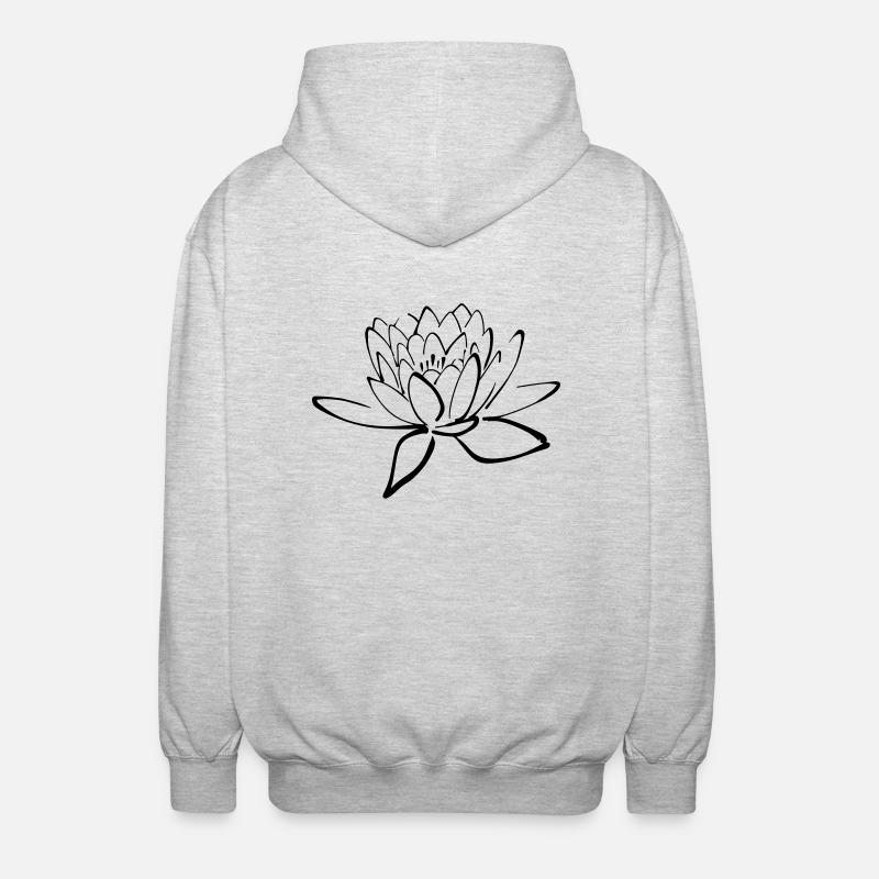 Lotusblume - Unisex Kapuzenjacke - Hellgrau meliert