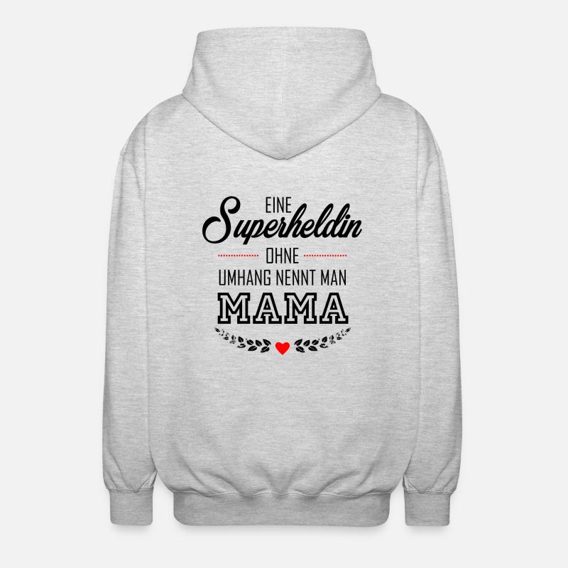 SUPERHELDIN MAMA - Unisex Kapuzenjacke - Hellgrau meliert