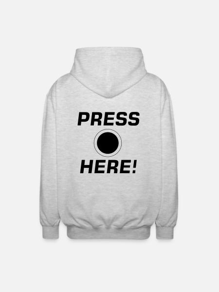 Press Here! - Unisex Kapuzenjacke - Hellgrau meliert