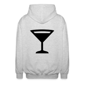 Glas - Unisex Kapuzenjacke - Hellgrau meliert - Hinten - AI Model Male 185 light (185cm)