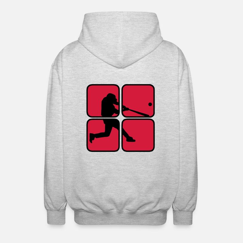 Baseball (American baseball - Unisex Hooded Jacket - light heather grey