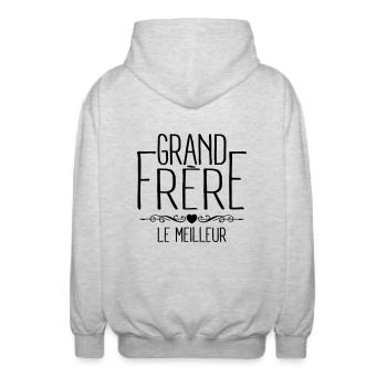 Grand Frère - Veste à capuche unisexe - gris clair chiné - Dos - AI Model Male 185 light (185cm)