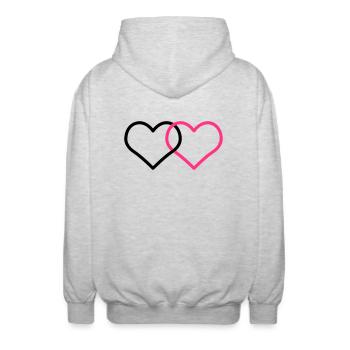 Ehe Allianzen Herz Corazone Alianzas Herz Ehe - Unisex Kapuzenjacke - Hellgrau meliert - Hinten - AI Model Male 185 light (185cm)