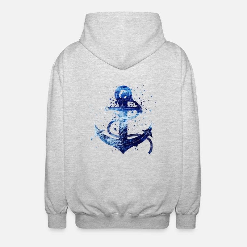 Anker - Unisex Kapuzenjacke - Hellgrau meliert