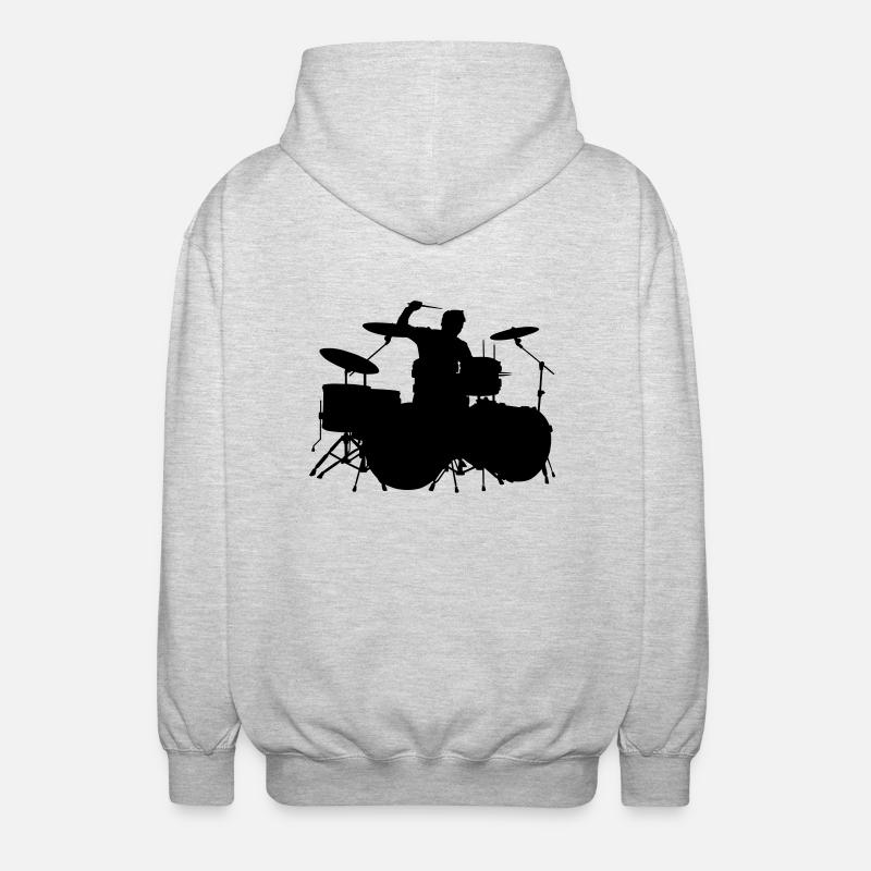 Drummer - Unisex Kapuzenjacke - Hellgrau meliert