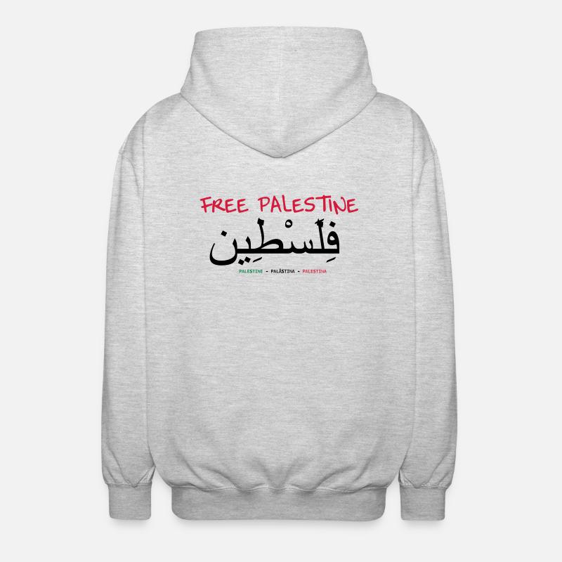 palestine - Veste à capuche unisexe - gris clair chiné