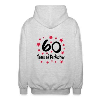 perfection_60 - Unisex Kapuzenjacke - Hellgrau meliert - Hinten - AI Model Male 185 light (185cm)