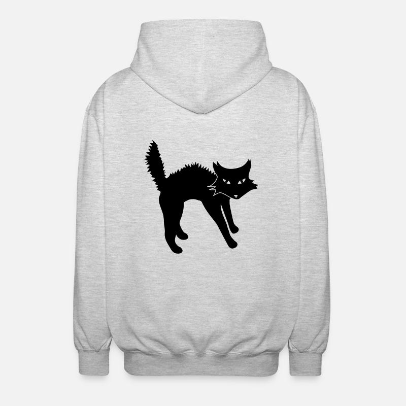 Chat méchant - Veste à capuche unisexe - gris clair chiné