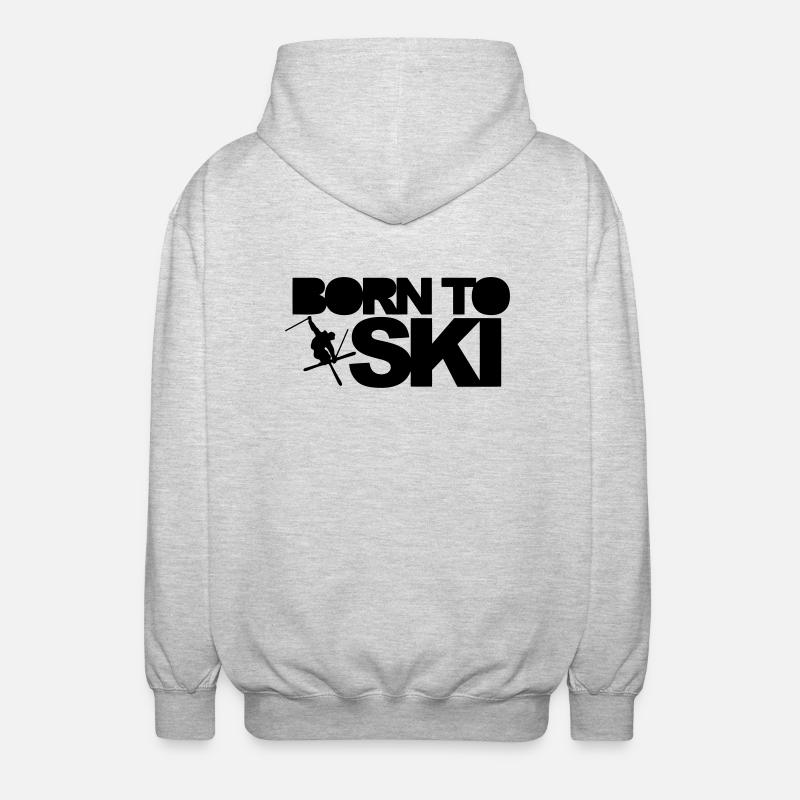 Born To Ski - Veste à capuche unisexe - gris clair chiné