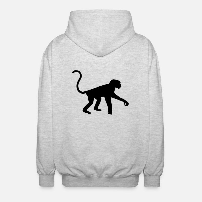 Affe - Unisex Kapuzenjacke - Hellgrau meliert