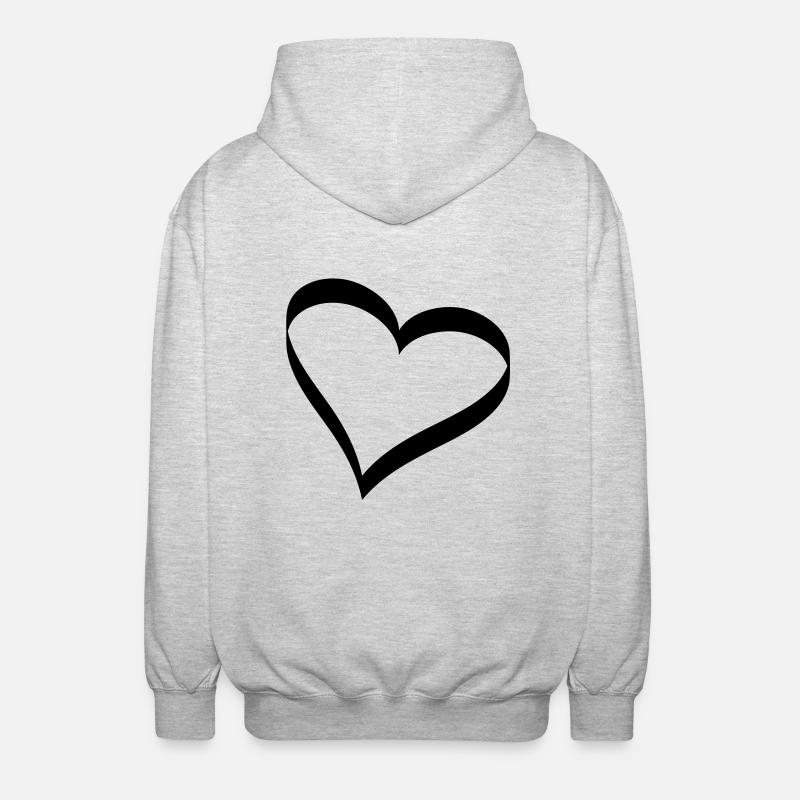 herz - Unisex Kapuzenjacke - Hellgrau meliert