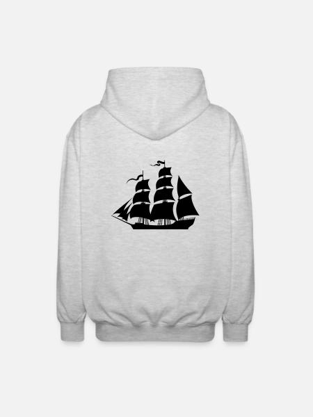 Sailboat eu - Unisex Hooded Jacket - light heather grey