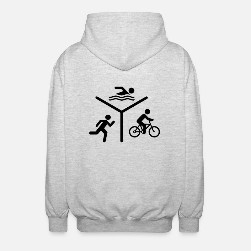 Silhouette de Triathlon - Veste à capuche unisexe - gris clair chiné