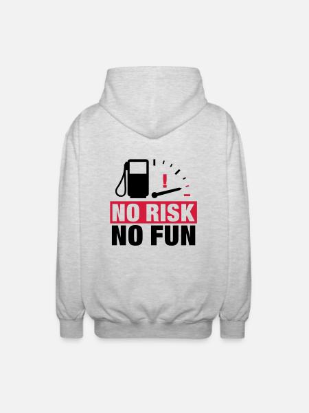 no_risk_no_fun__f2 - Unisex Kapuzenjacke - Hellgrau meliert