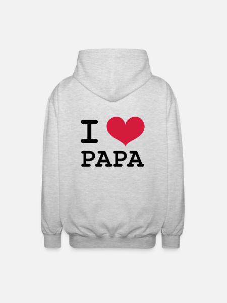 I Love Dad! - Unisex Hooded Jacket - light heather grey