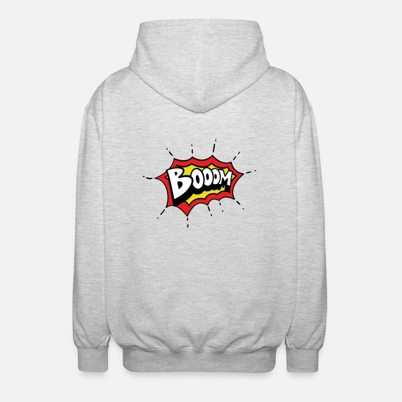 boom comic design - Unisex Kapuzenjacke - Hellgrau meliert