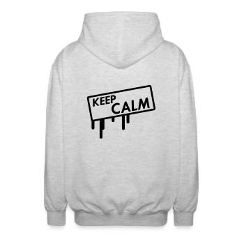keep calm - Unisex Kapuzenjacke - Hellgrau meliert - Hinten - AI Model Male 185 light (185cm)