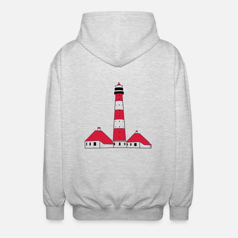 Westerhever Leuchtturm - Unisex Kapuzenjacke - Hellgrau meliert