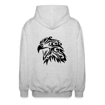 aigle tribal eagle tatoo tatouage 11023 - Veste à capuche unisexe - gris clair chiné - Dos - AI Model Male 185 light (185cm)
