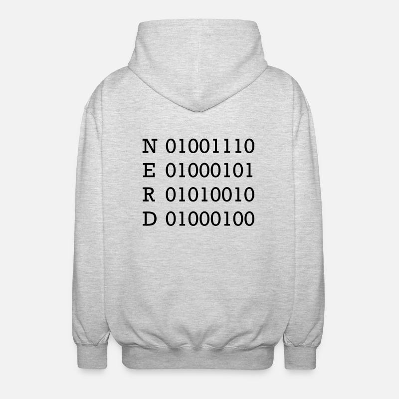binary nerd - Unisex Hooded Jacket - light heather grey