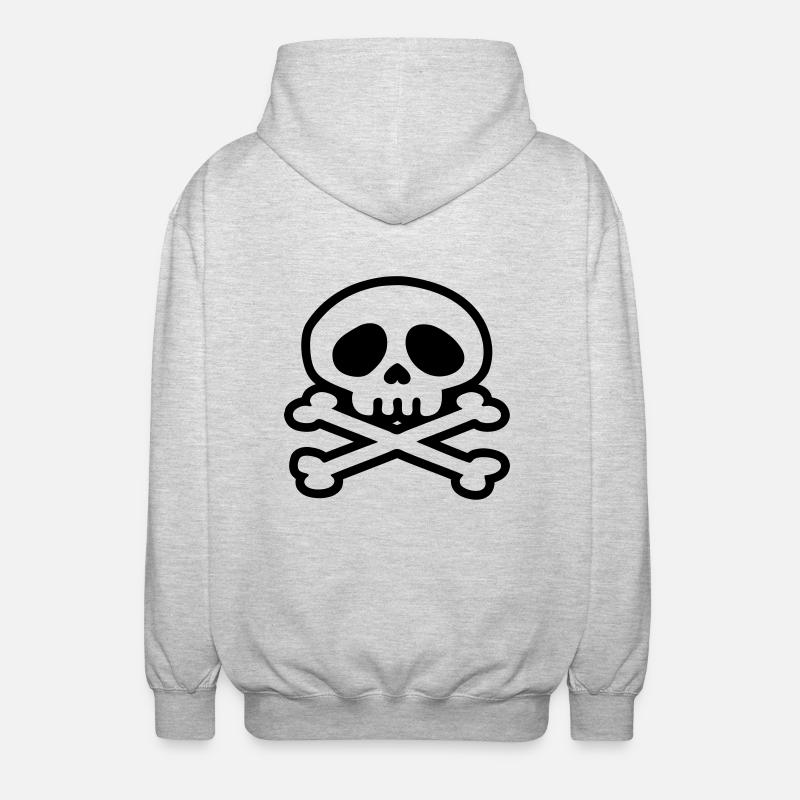 tete de mort pirate - Veste à capuche unisexe - gris clair chiné