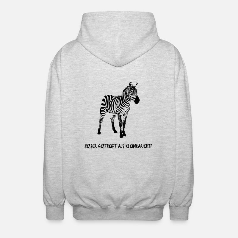 Zebra - Unisex Kapuzenjacke - Hellgrau meliert