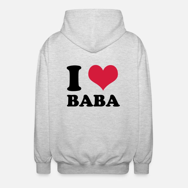 j'aime baba - Veste à capuche unisexe - gris clair chiné