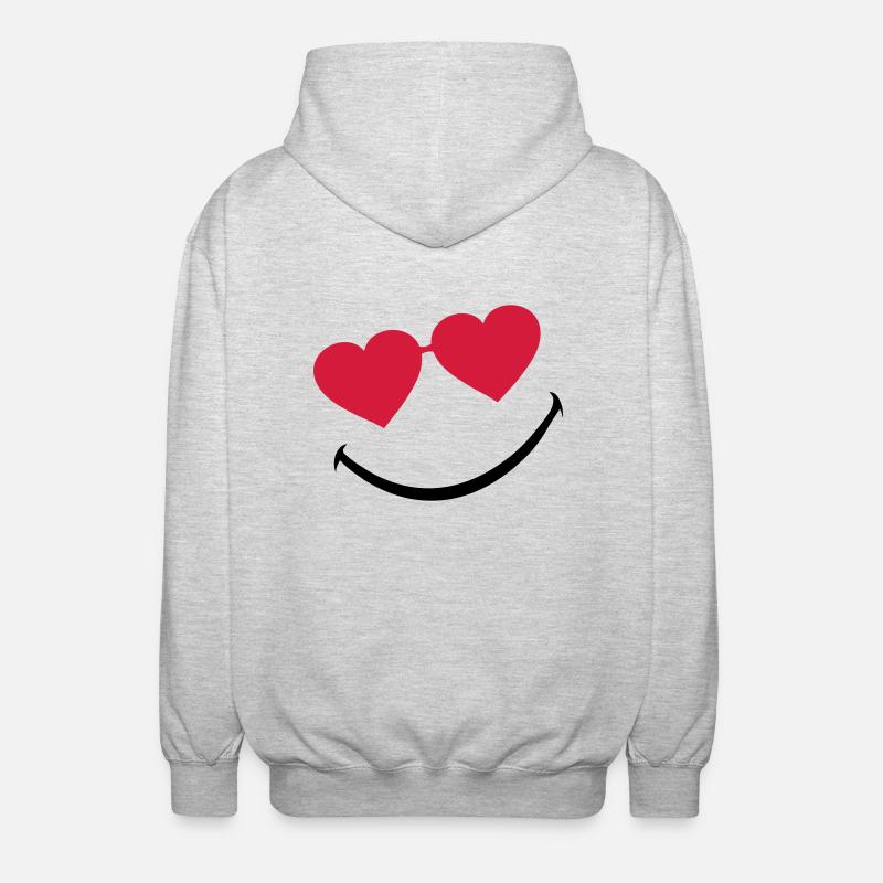 smileface_5 - Unisex Kapuzenjacke - Hellgrau meliert