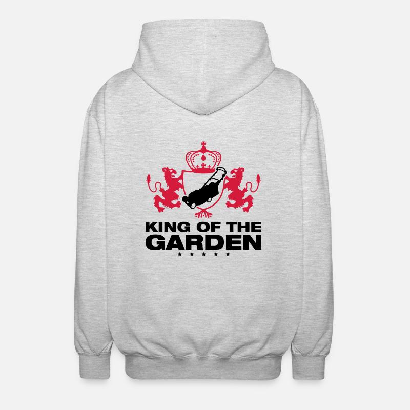rasenmaeher_king_garden_t2 - Unisex Kapuzenjacke - Hellgrau meliert
